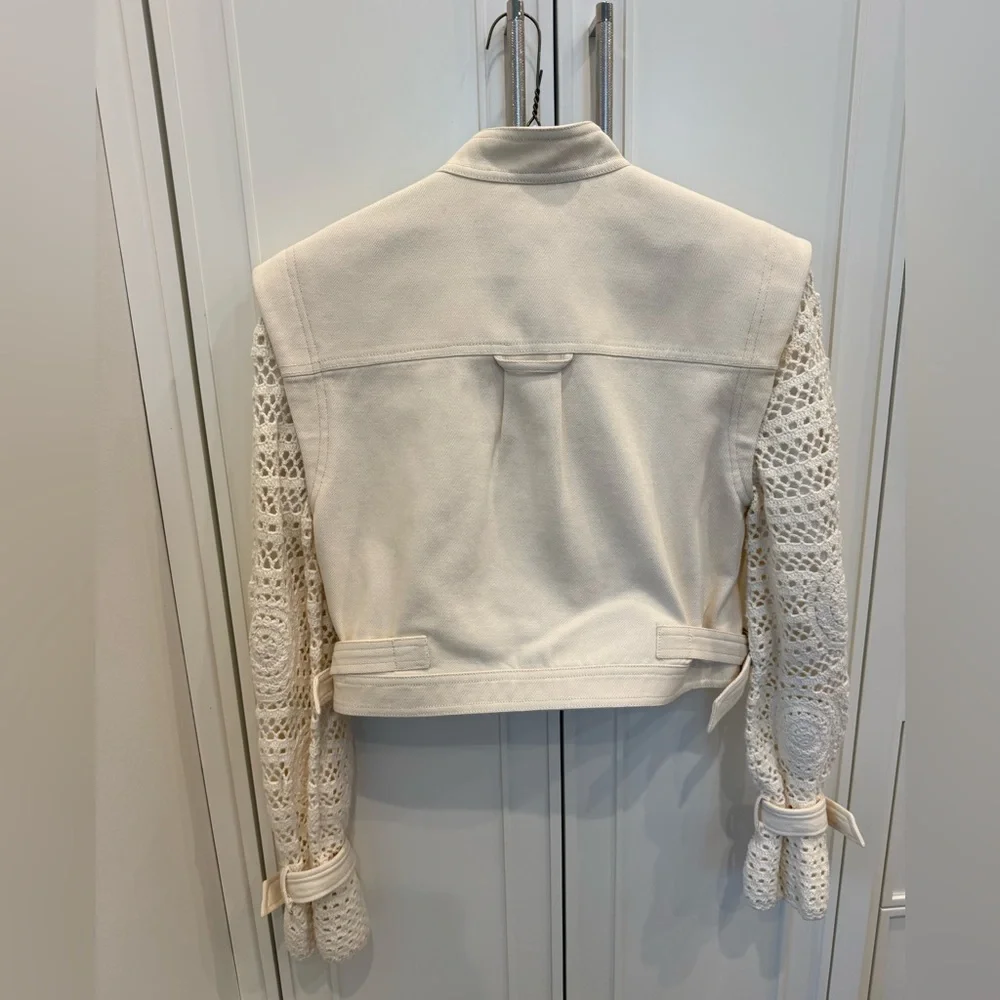 Veronica Beard Aylin Crochet-Sleeve Jacket – Size  small 4/6 - Picture 9 of 15